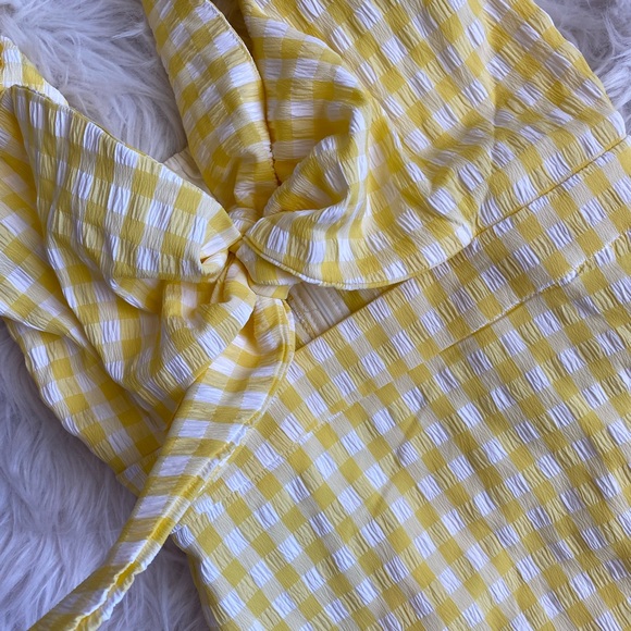 Yellow gingham print dress - Picture 6 of 8